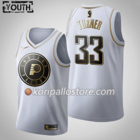 Indiana Pacers Myles Turner 33 Nike 2019-2020 Valkoinen Golden Edition Lasten Pelipaidat Swingman